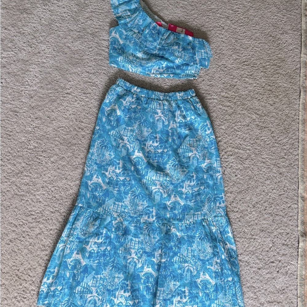 Lilly Pulitzer Amalfi Blue Kasida Ruffle Set - Picture 2 of 9